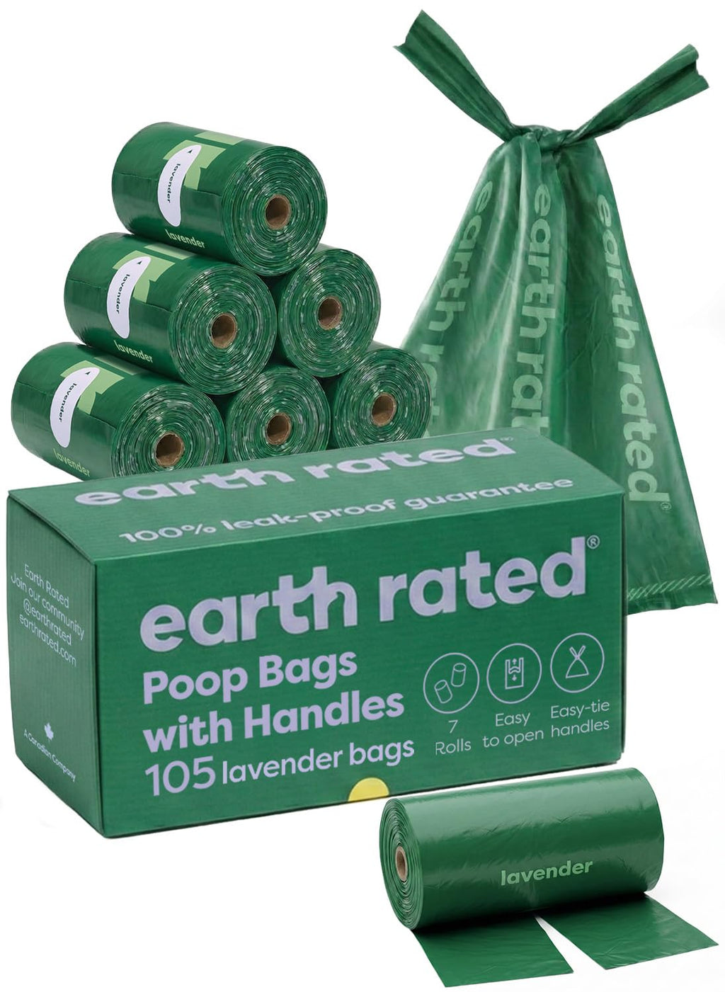 Dog Poop Bags 105 Easy Tie Handle Lavender A933152