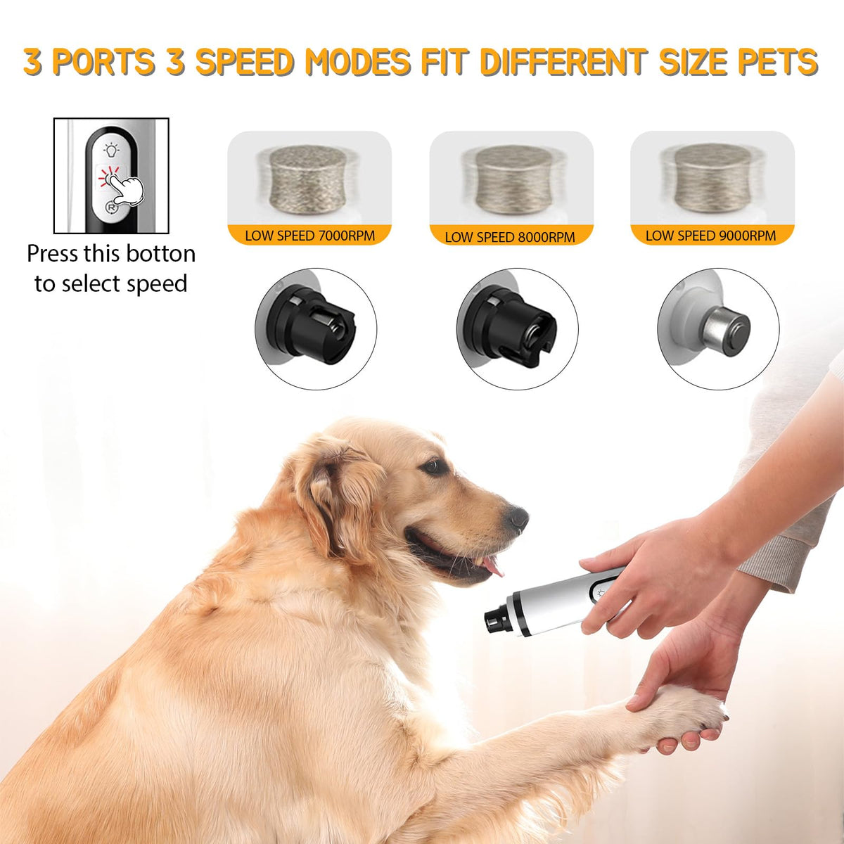 Silent Rechargeable Electric Pet Nail Grinder A922932
