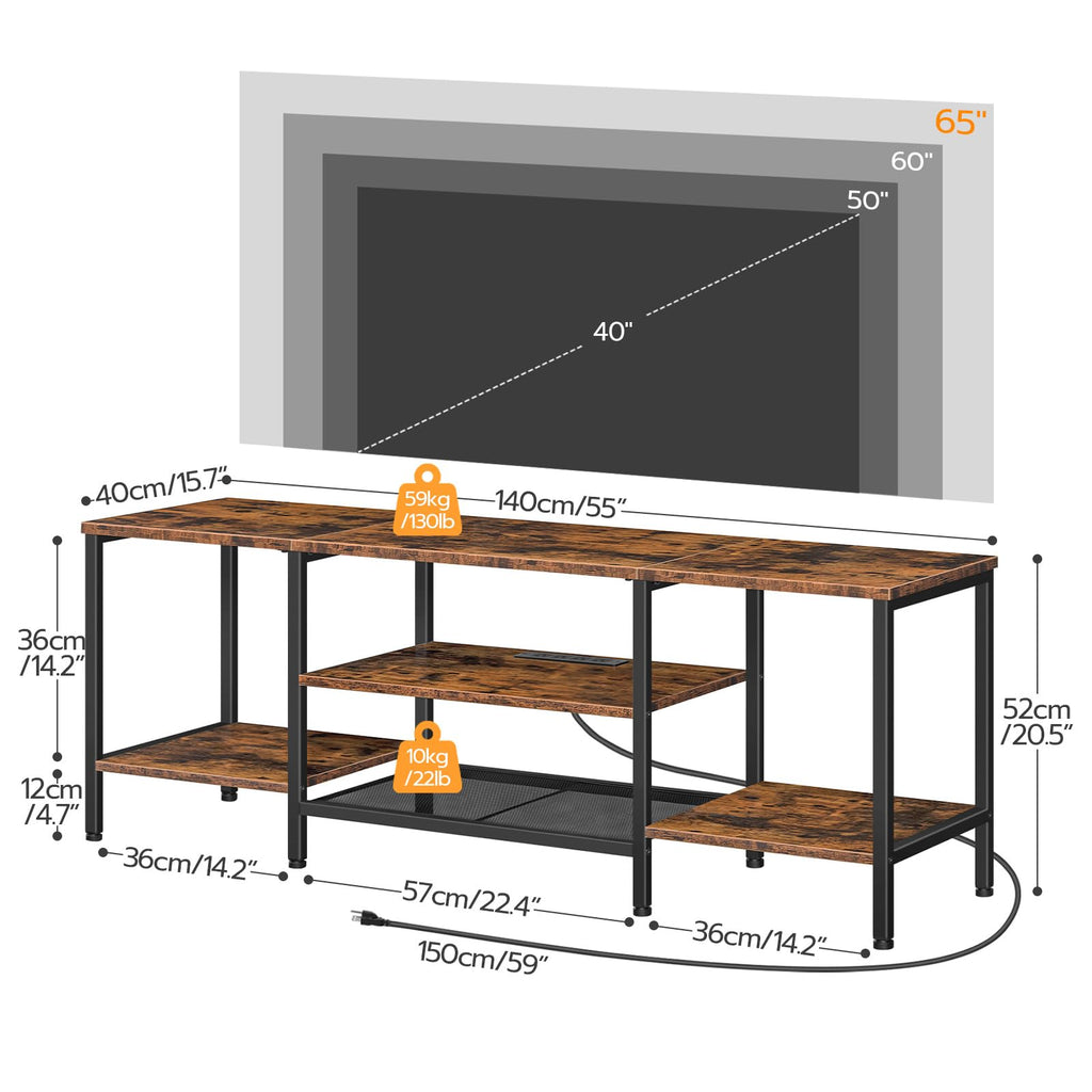 TV Stand with Power Outlets to 65 Inches Y3386