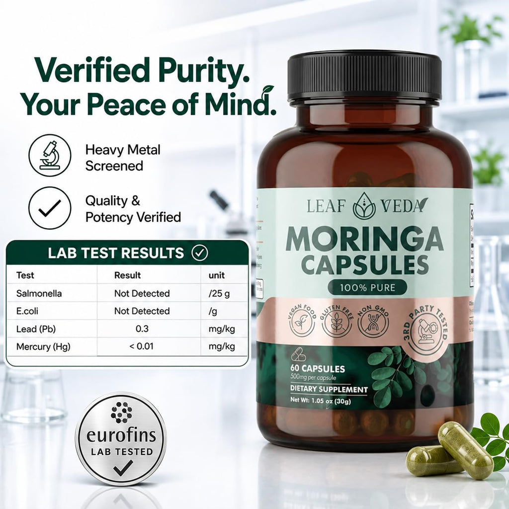 Moringa Capsules 1000mg Vegan Non-GMO 60 Count V1033
