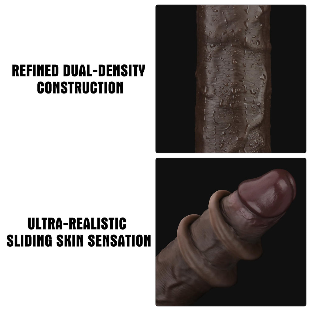 Black 7.5 Inch Dual Density Silicone Dildo R9564
