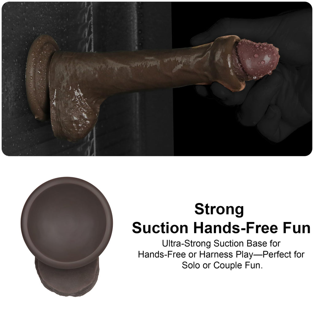 Black 7.5 Inch Dual Density Silicone Dildo R9564
