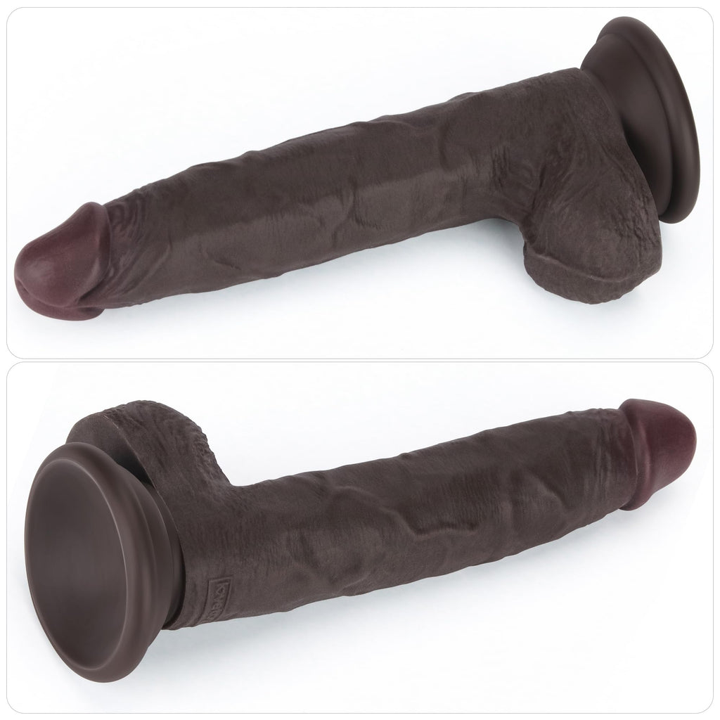 Black 7.5 Inch Dual Density Silicone Dildo R9564
