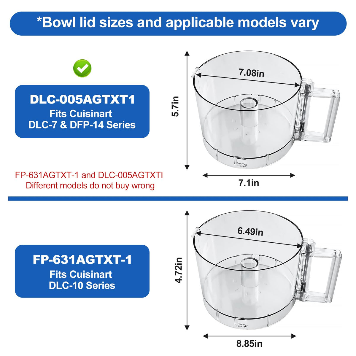 14-Cup Food Processor Working Bowl with 4 Locking Clips B38817