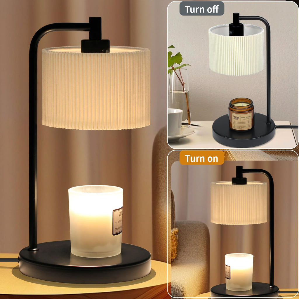 Dimmable Candle Warmer Lamp with Timer and Bulbs Black B158