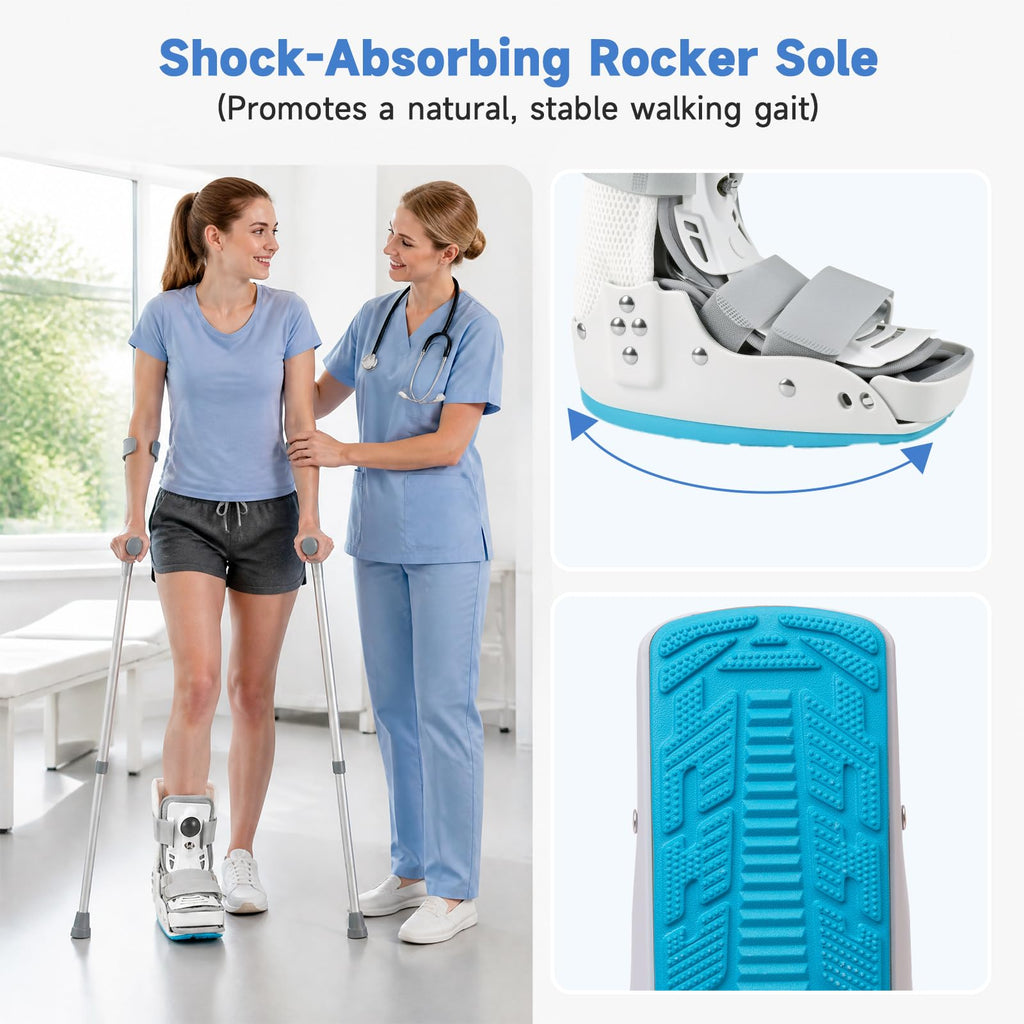Short Orthopedic Medical Walker Boot with Moldable Thermoplastic Back Support (Large) Q196869
