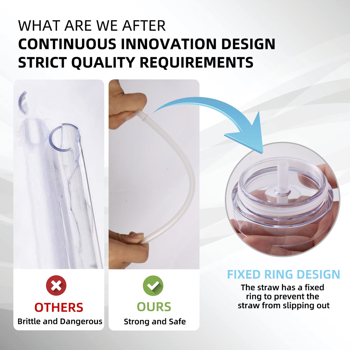 20oz Double Wall Plastic Tumbler with Lid and Straw E71162
