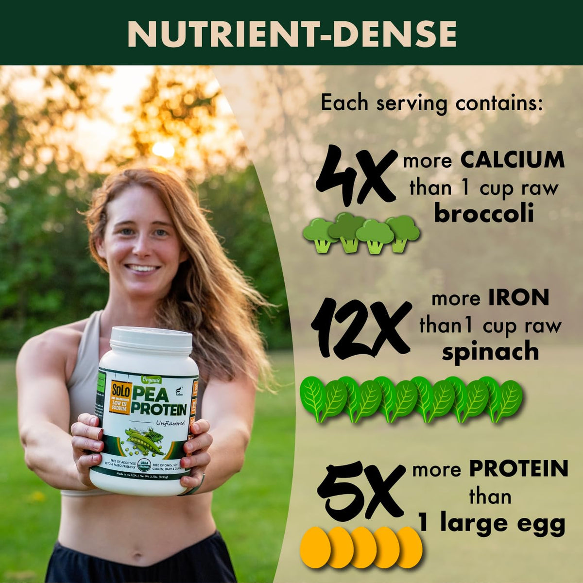 Organic Pea Protein Isolate Unflavored Vegan Protein Powder 2.7 lbs I359598
