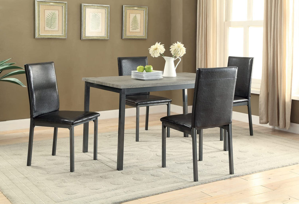 Black Leatherette Dining Chairs Set of 2 W8065