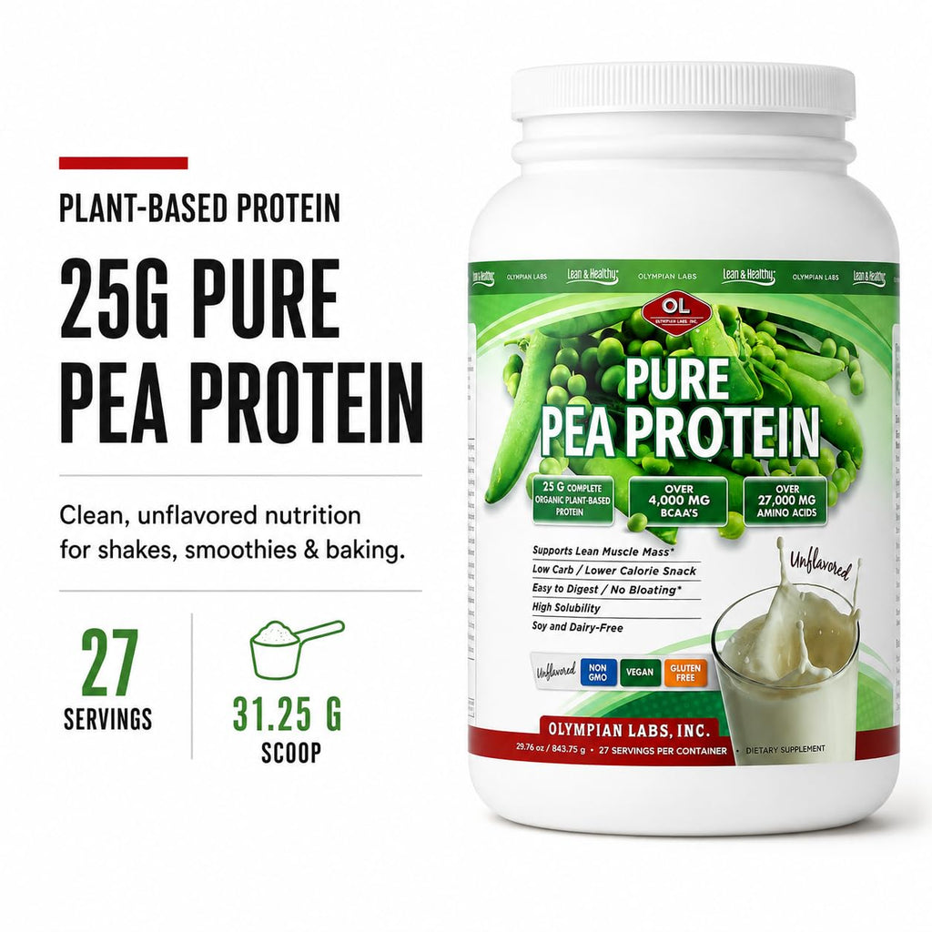 Plant Based Pea Protein Powder, Unflavored, 2 Pound E470340