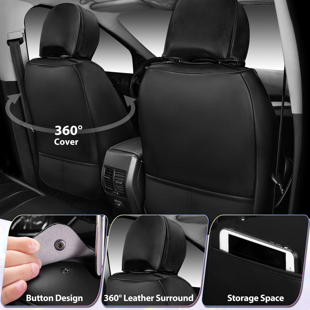 Nappa Leather Car Seat Covers 5 Seats Full Set B136