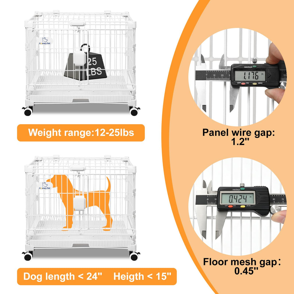 24 Inch White Puppy Crate D80594