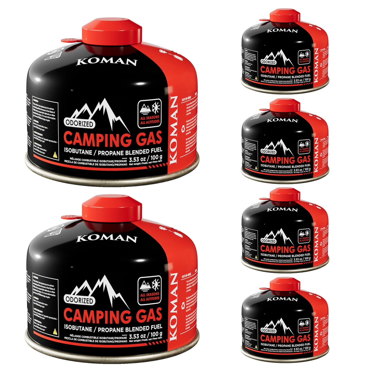 230 Gram Isobutane Butane Propane Camping Fuel Canister Pack of 6 C160216