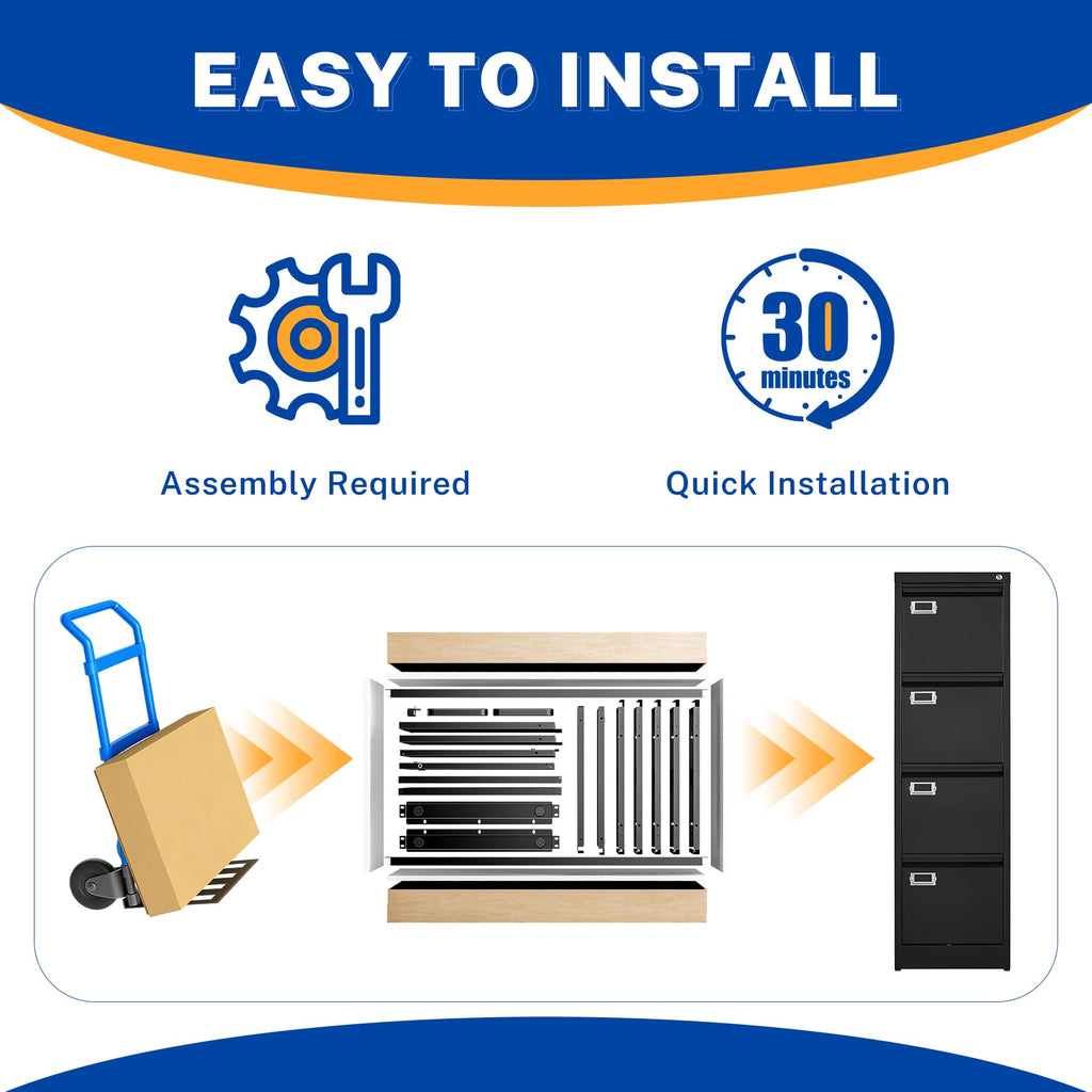 4 Drawer Lock Metal Vertical File Cabinet S94450