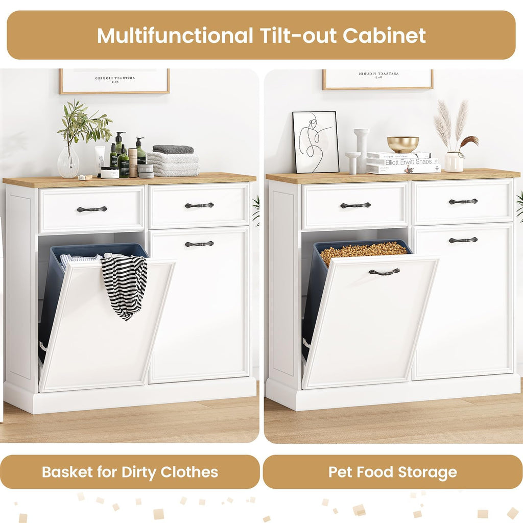 Double Tilt Out Trash Cabinet 20 gal White H128796