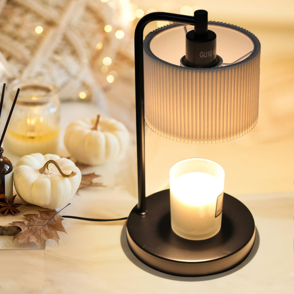 Dimmable Candle Warmer Lamp with Timer and Bulbs Black B158