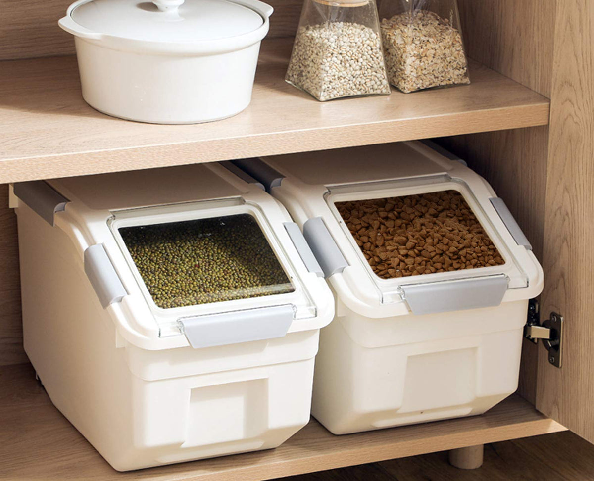 2 Pack Airtight Pet Food Storage Container with Scoop 10 LB C349975