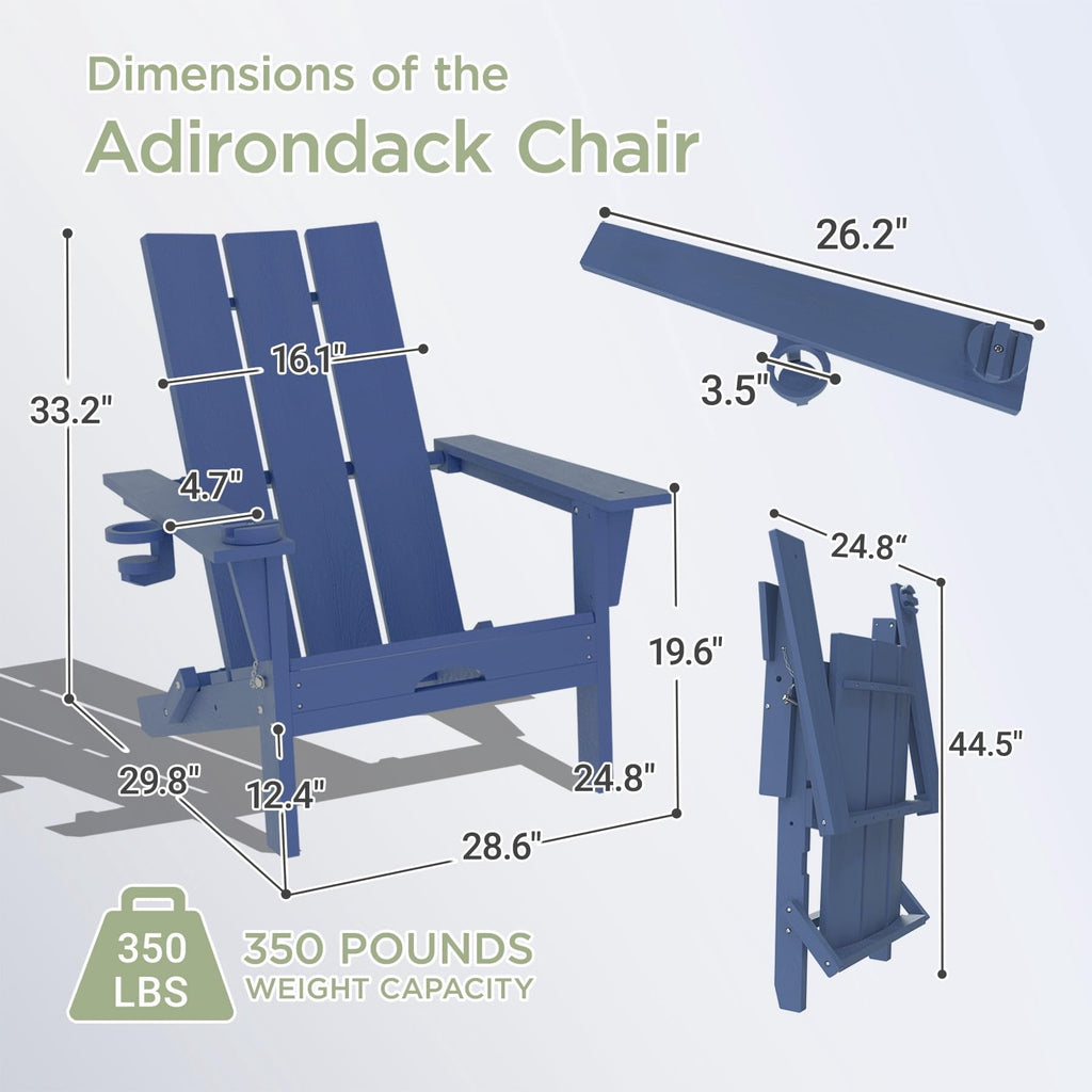 Folding Adirondack Chair with Cup Holder P701142