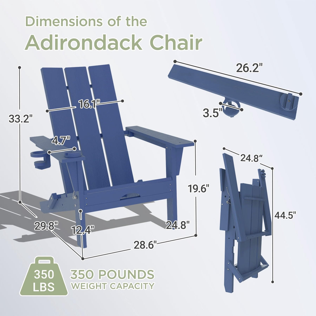 Folding Adirondack Chair with Cup Holder P701142
