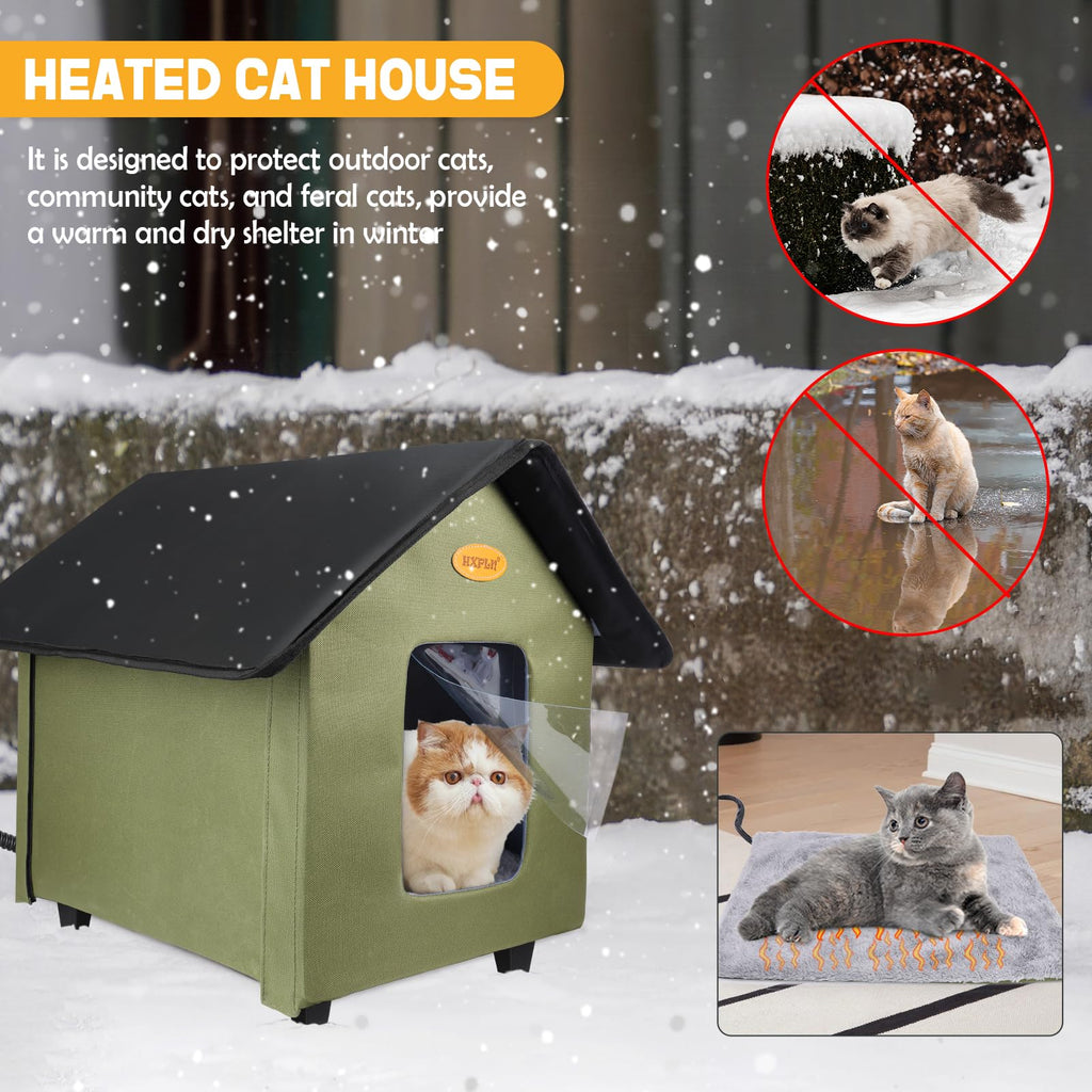 Heated Weatherproof Insulated Outdoor Cat House O966860