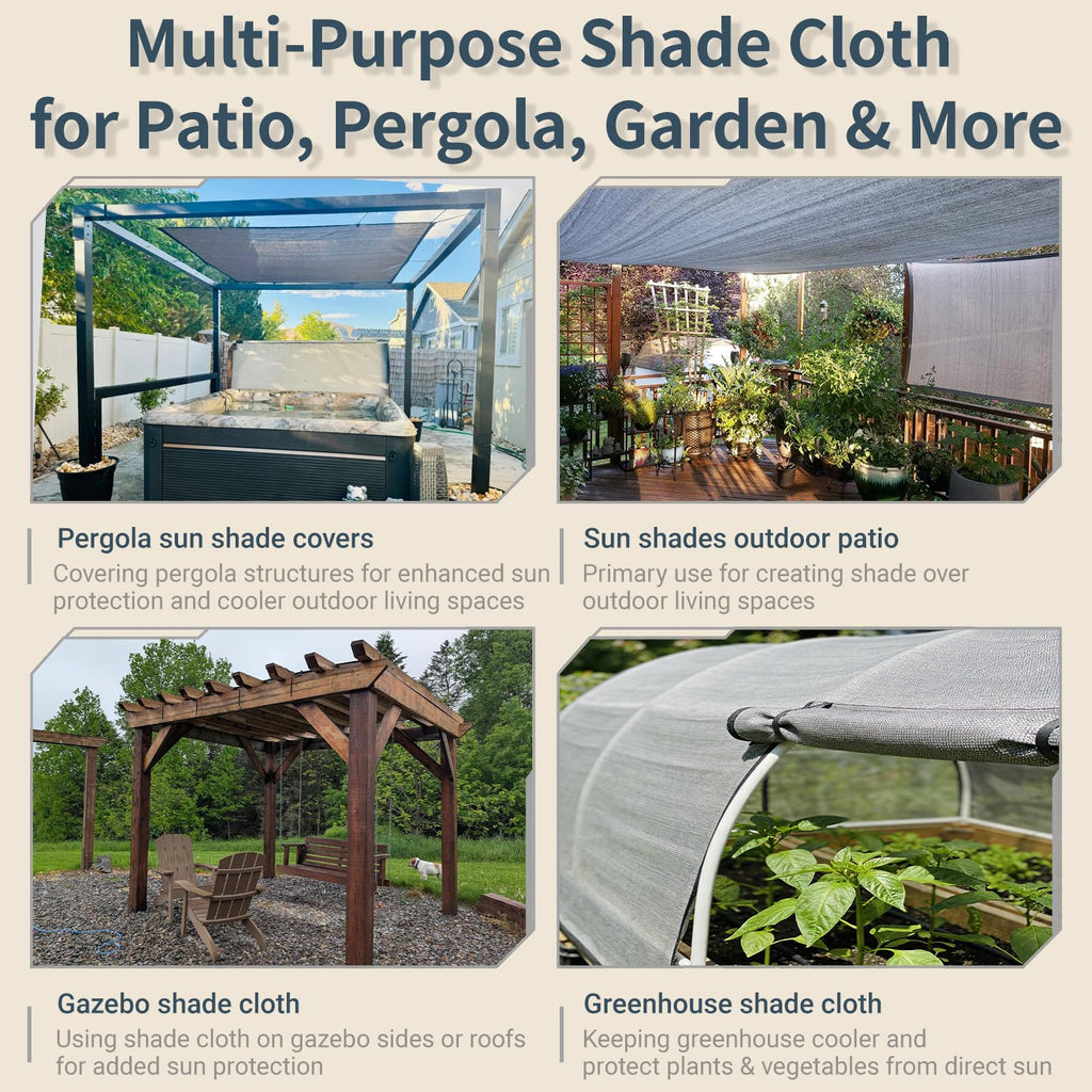 8x20 FT Sun Shade Cloth with D-Rings T504305