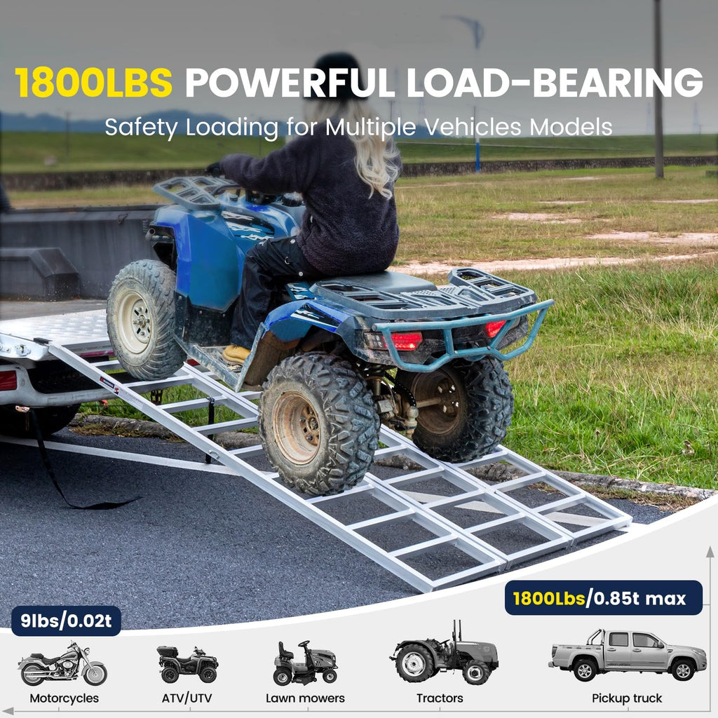 77" x 54" Tri-Fold Aluminum Loading Ramp, 1800 lbs Capacity Y377111