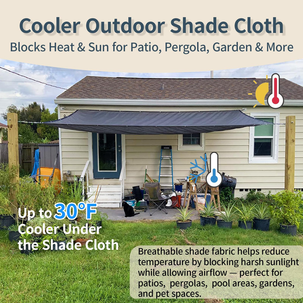 8x20 FT Sun Shade Cloth with D-Rings T504305