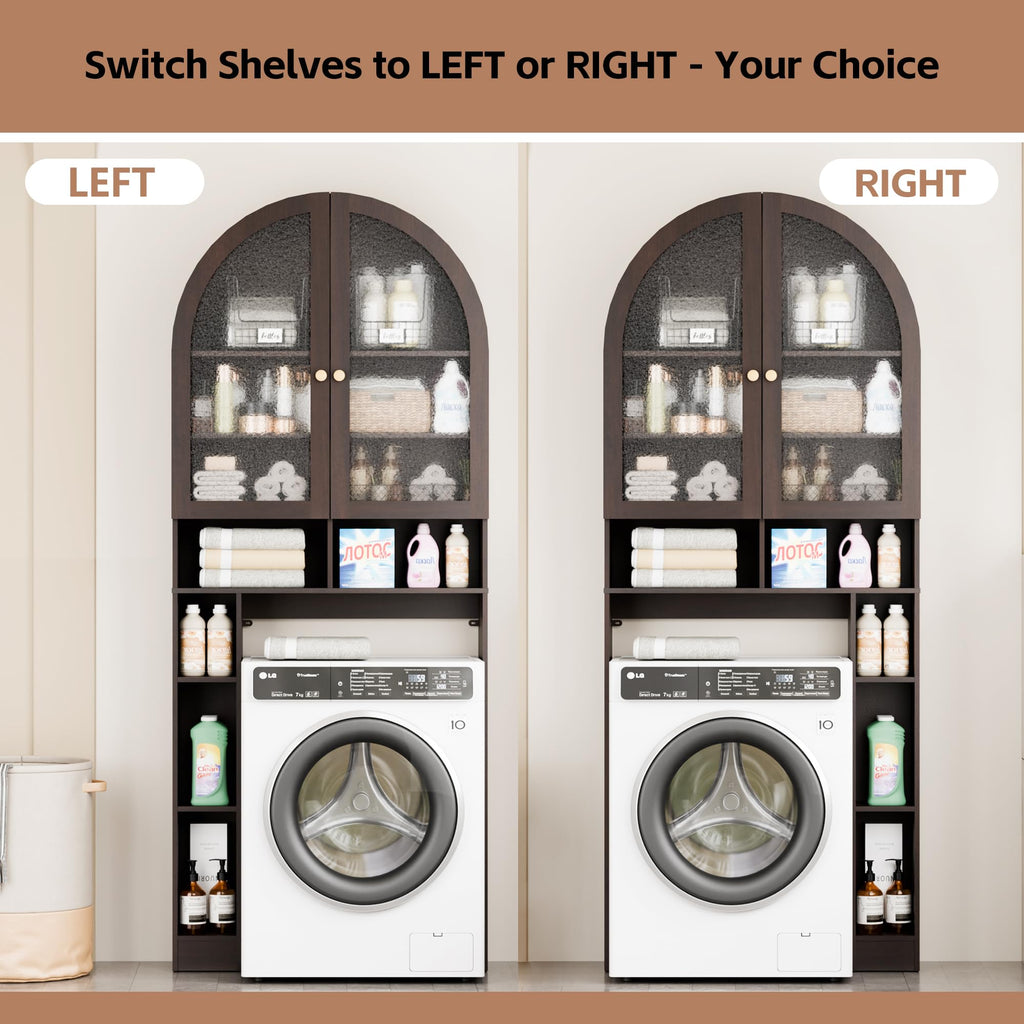 Over The Toilet Storage Cabinet with Acrylic Doors and Adjustable Shelf S6735
