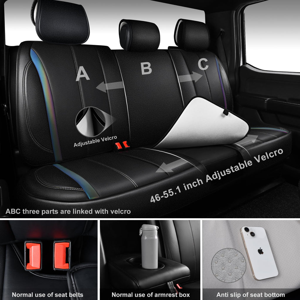 Nappa Leather Car Seat Covers 5 Seats Full Set B136