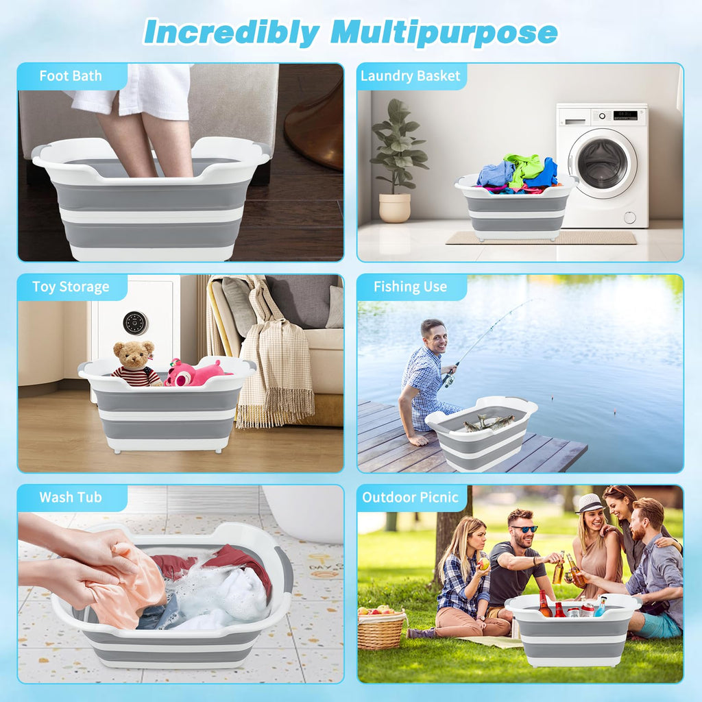 27L Raised Collapsible Dog Bathtub with Drain I8060