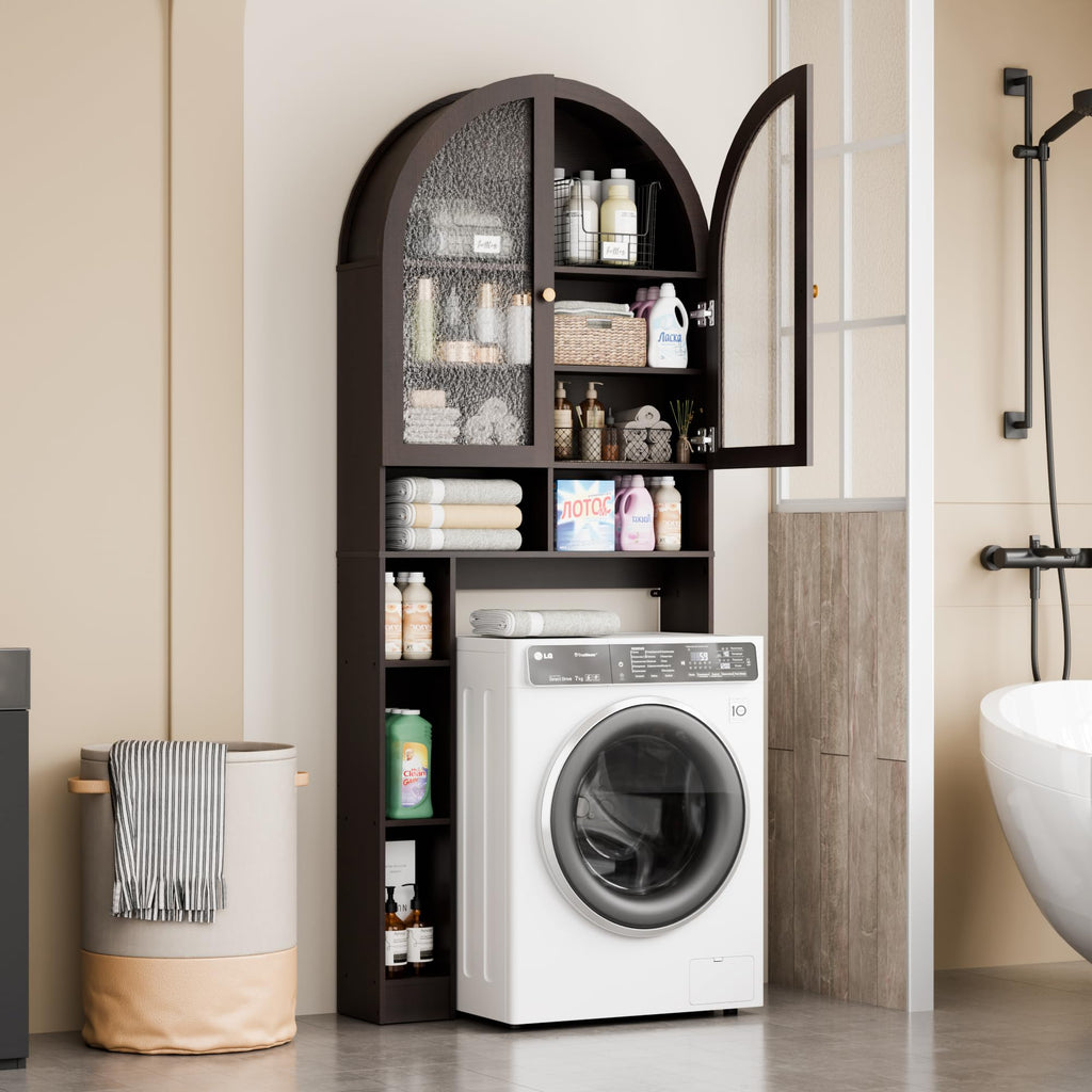 Over The Toilet Storage Cabinet with Acrylic Doors and Adjustable Shelf S6735