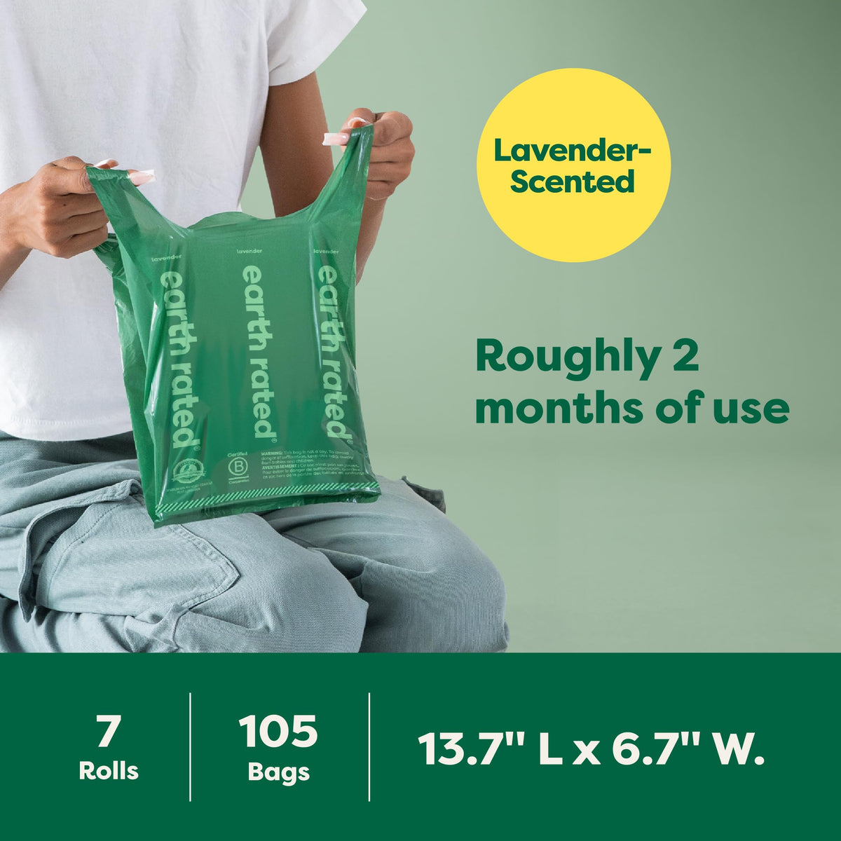 Dog Poop Bags 105 Easy Tie Handle Lavender A933152