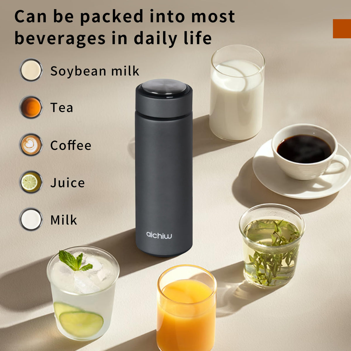 Vacuum Insulated 304 Stainless Steel Travel Mug with Lid 16 Oz Leak-Proof Tumbler F2071