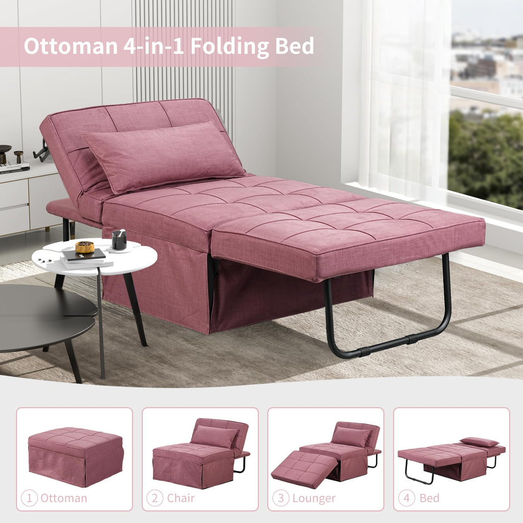 Pink Convertible Sofa Bed O8007