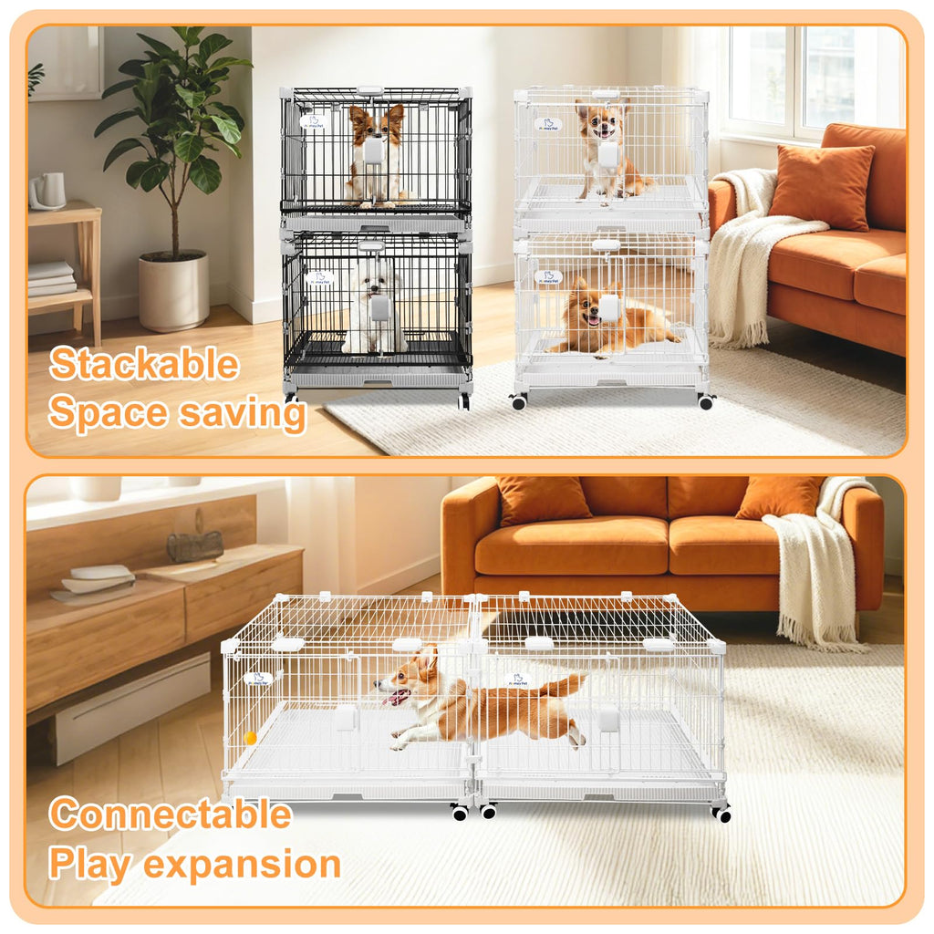 24 Inch White Puppy Crate D80594