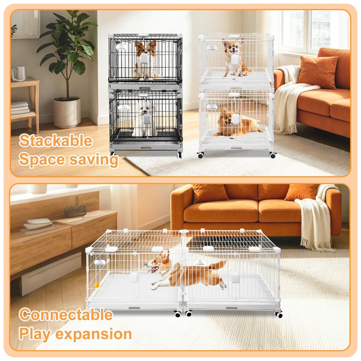 24 Inch White Puppy Crate D80594