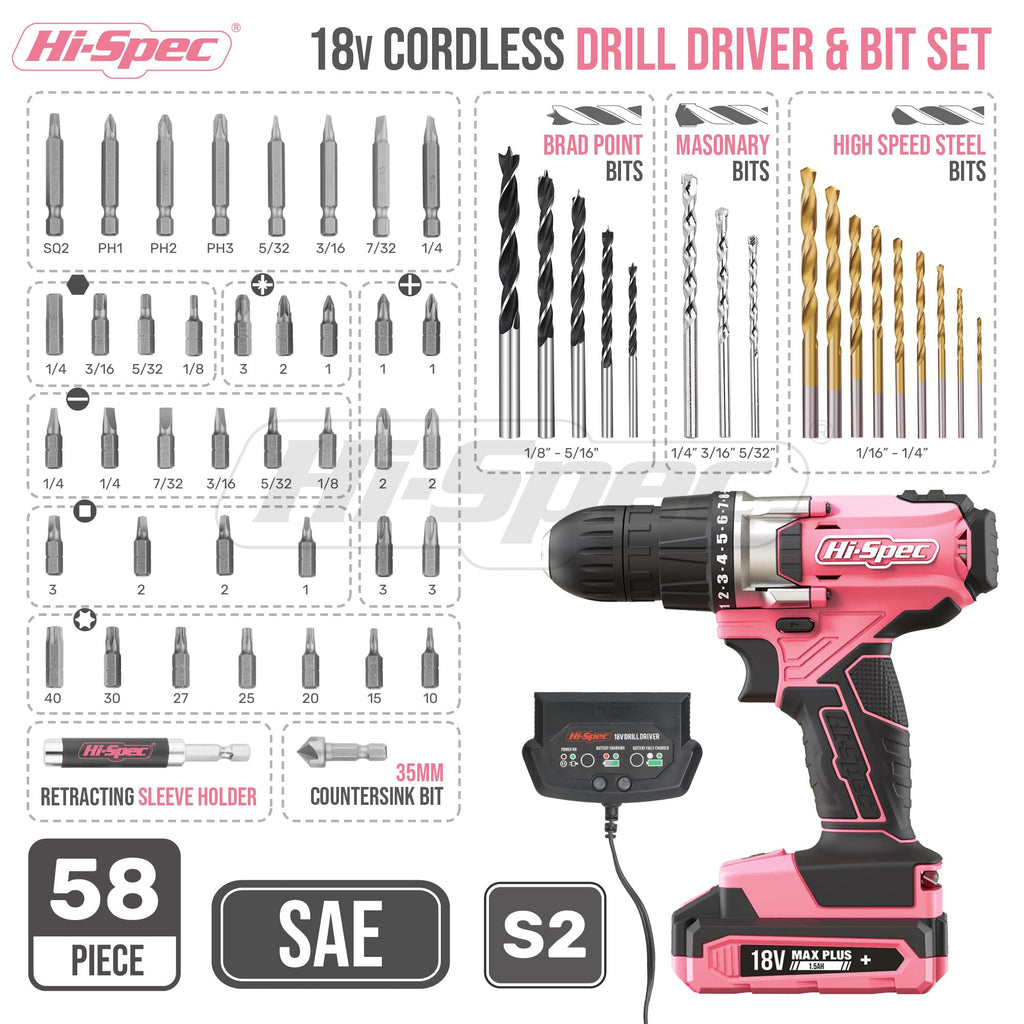 18V Cordless Drill Driver Set F7808