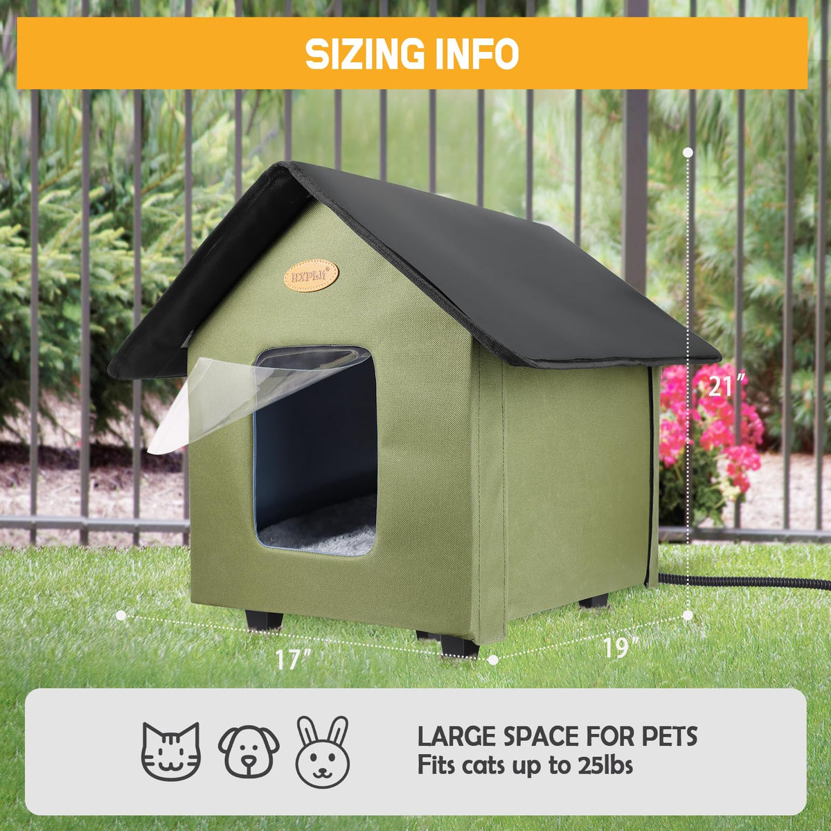 Heated Weatherproof Insulated Outdoor Cat House O966860