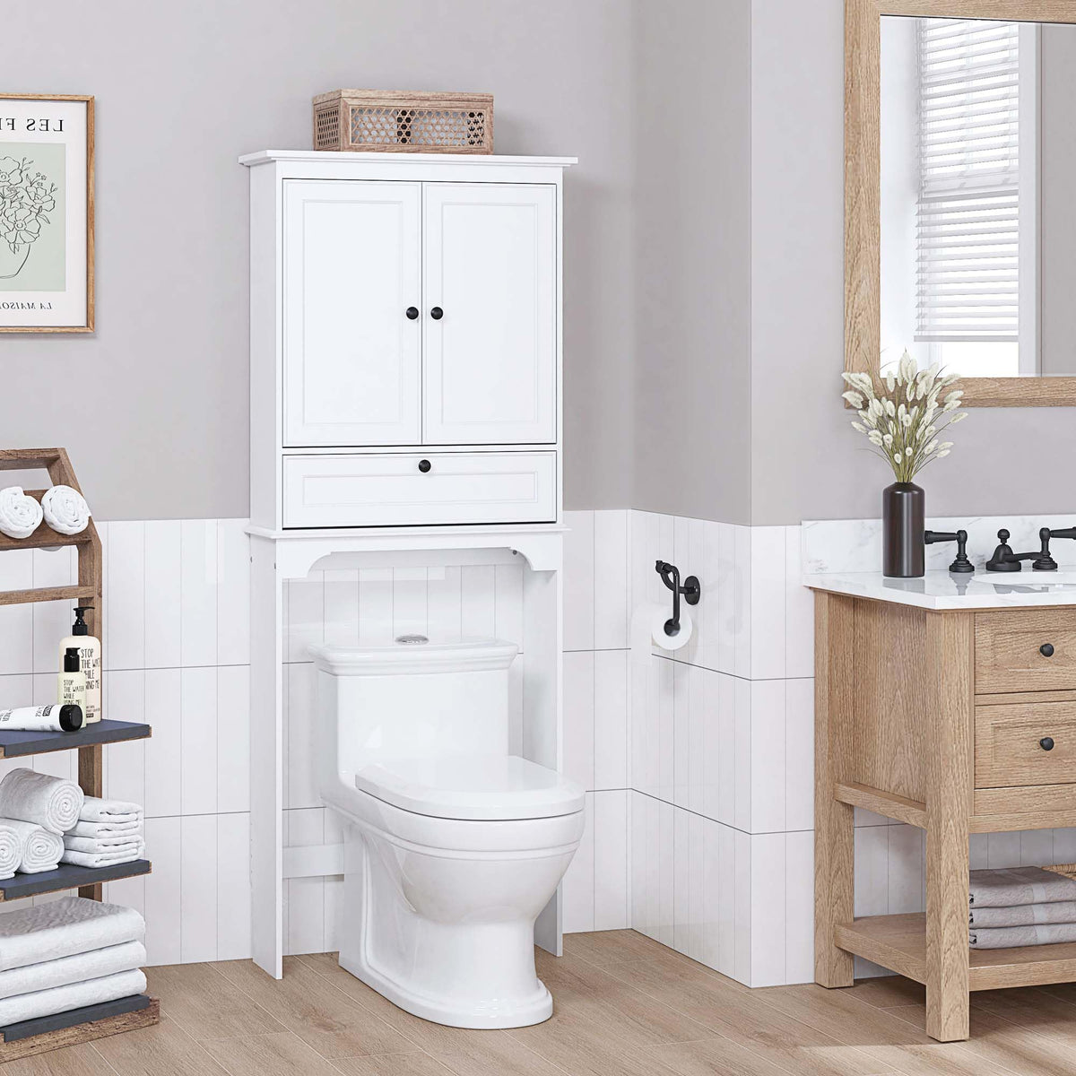 White Over the Toilet Storage Cabinet C988