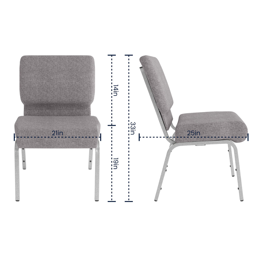 4 Pack Stacking Church Chair in Gray Fabric N6641