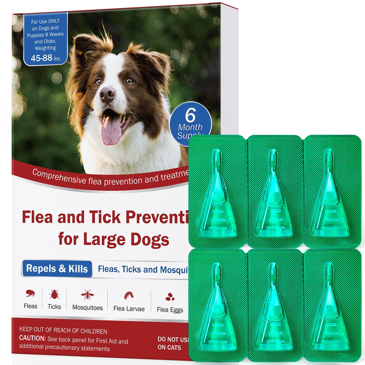 Flea and Tick Prevention for Large Dogs 45 to 88 lbs L6804