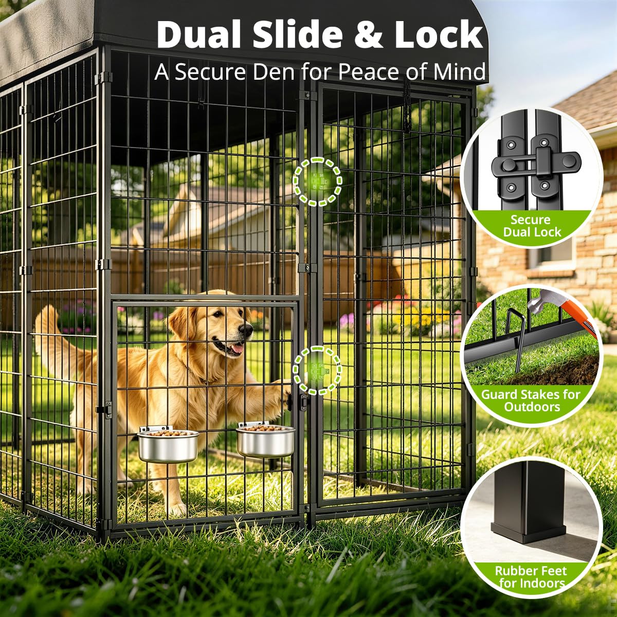 8x4x6ft Outdoor Dog Kennel with Roof I637263