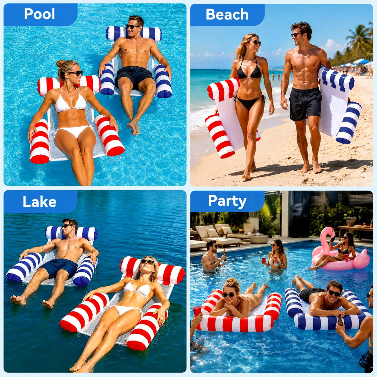2 Pack Inflatable Pool Float Chair M755