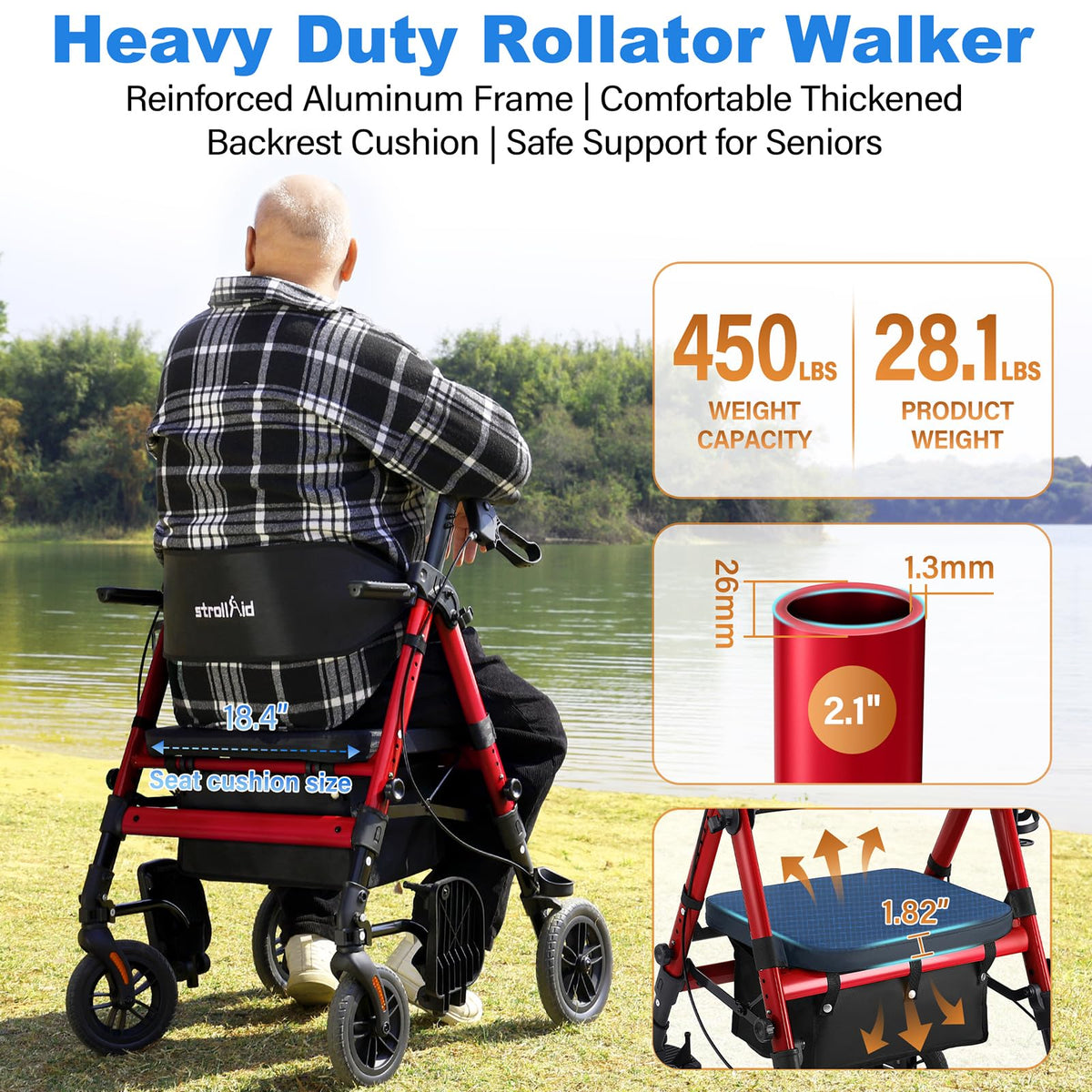 2-in-1 Rollator Wheelchair Combo L114749