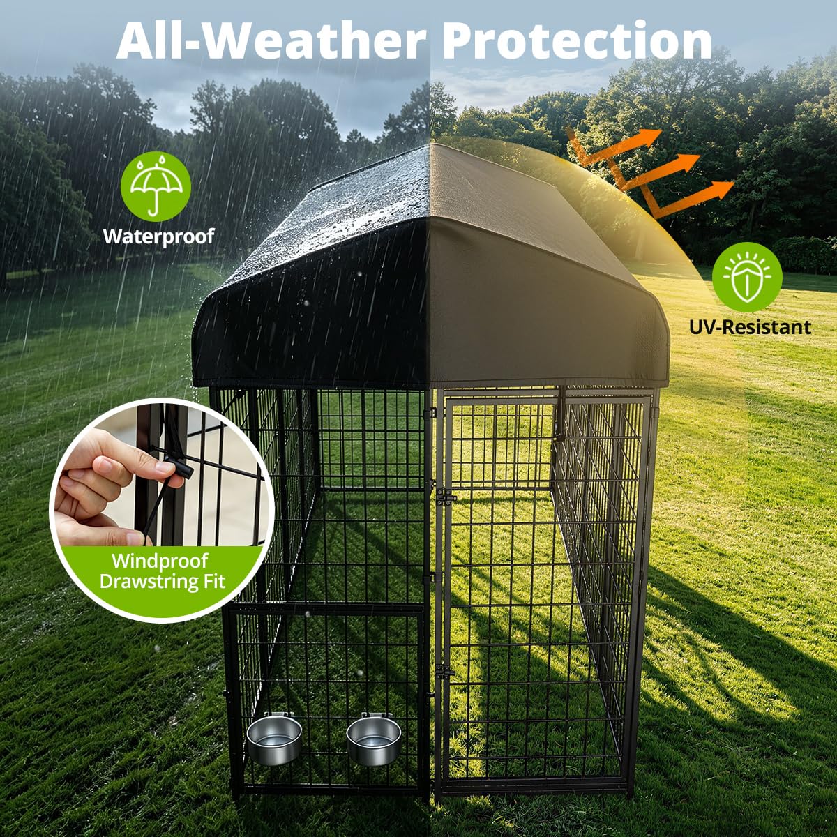 8x4x6ft Outdoor Dog Kennel with Roof I637263