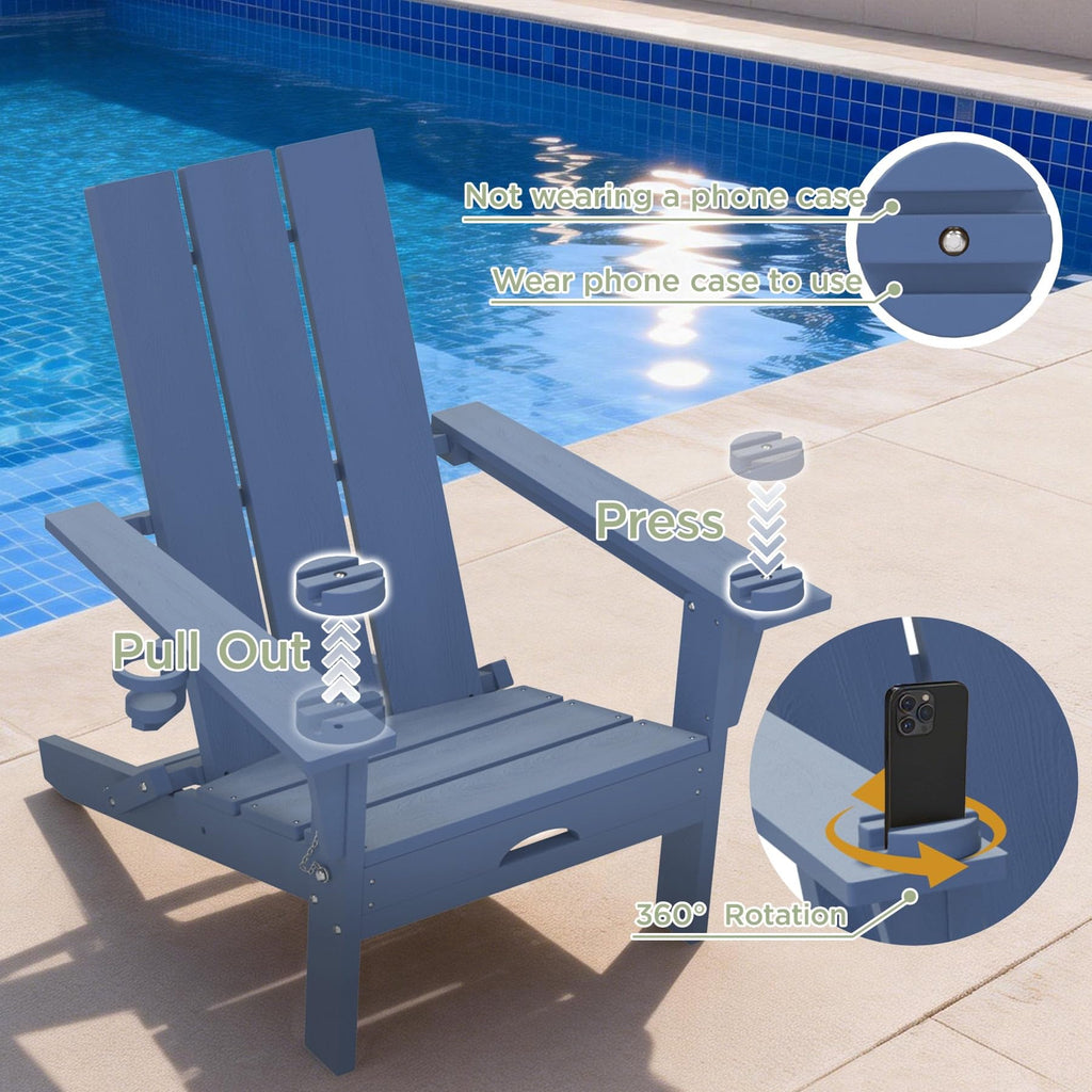 Folding Adirondack Chair with Cup Holder P701142