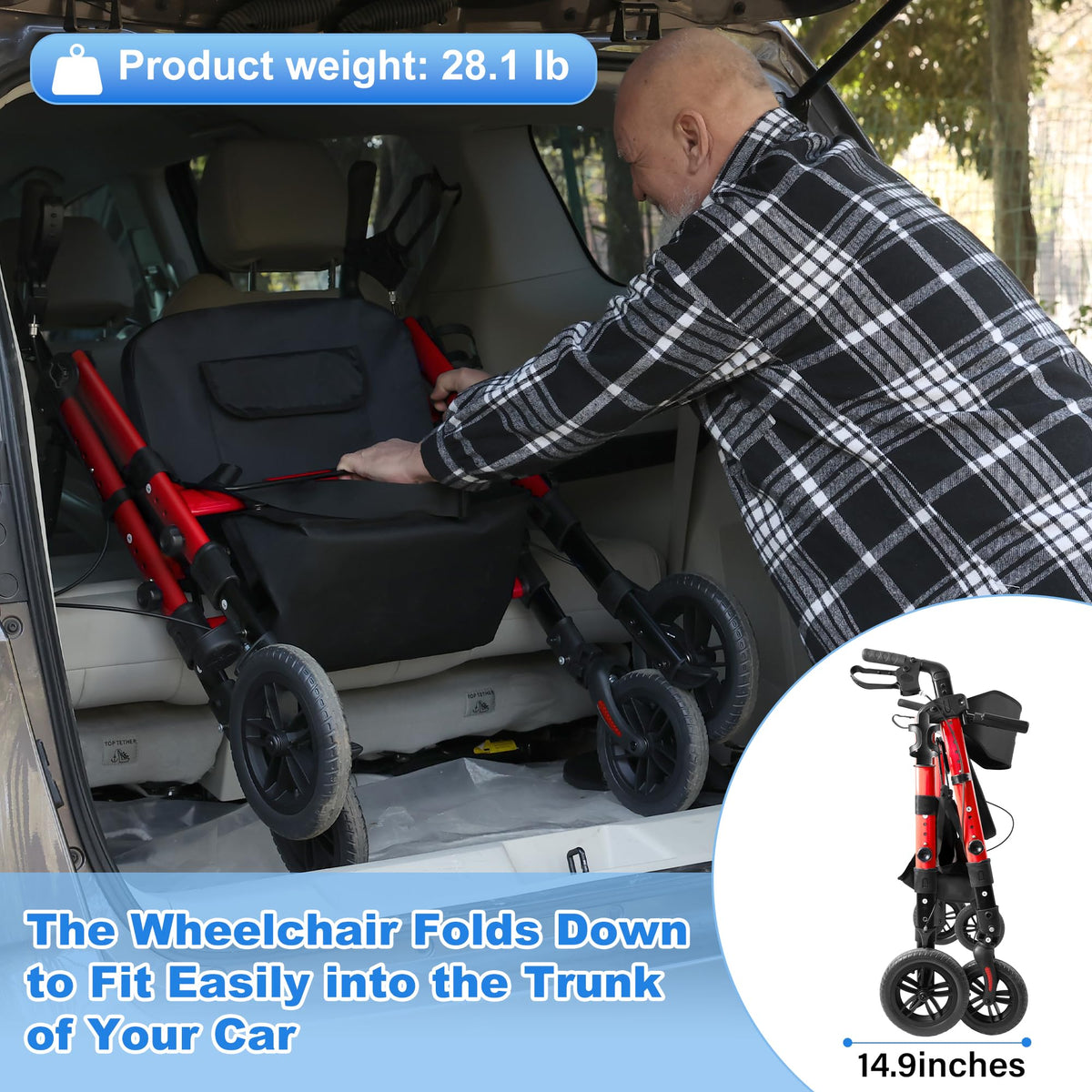2-in-1 Rollator Wheelchair Combo L114749
