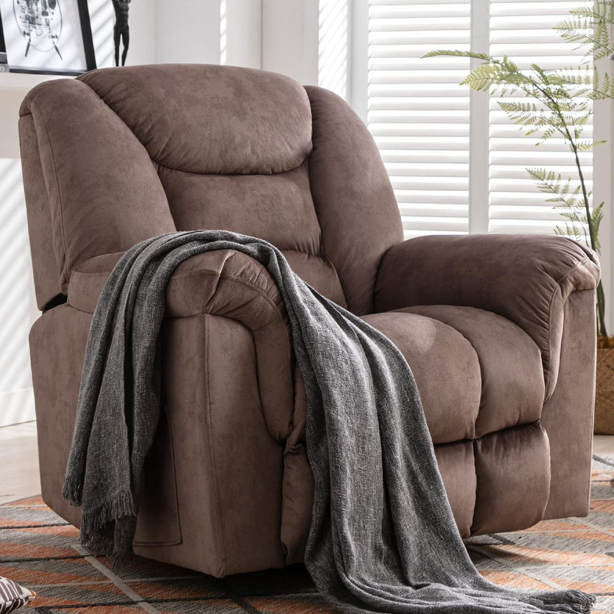 Oversized Manual Swivel Rocker Recliner Chair X976064