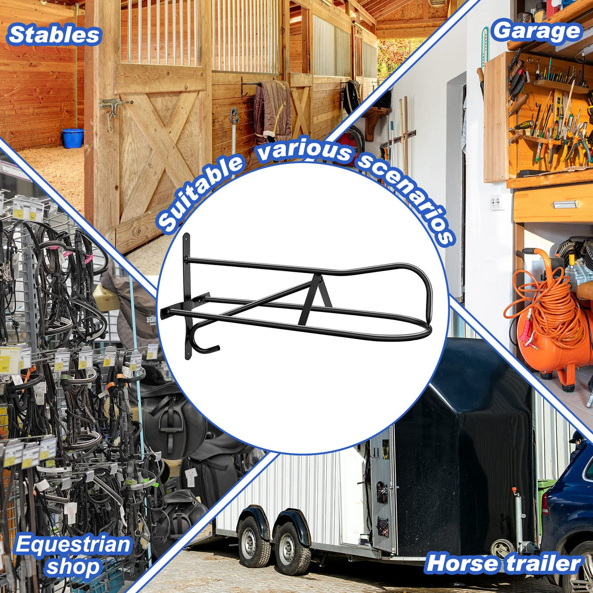 4 Sets Wall Mounted Saddle Rack A70735