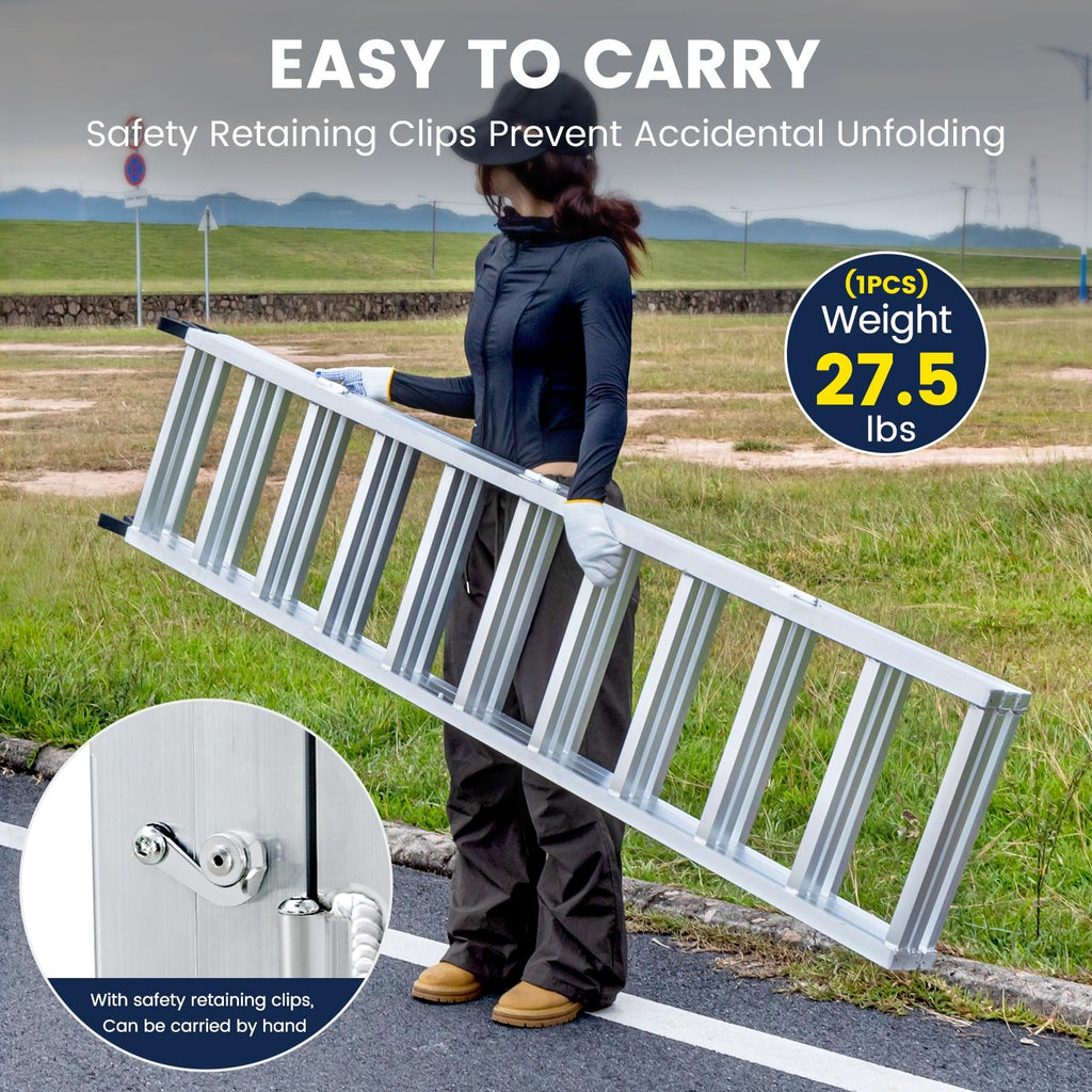 77" x 54" Tri-Fold Aluminum Loading Ramp, 1800 lbs Capacity Y377111